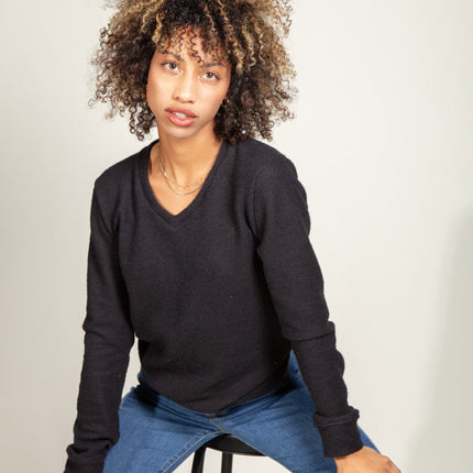 Danielle Soft Knit V-Neck Sweater
