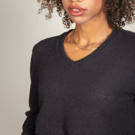 Danielle Soft Knit V-Neck Sweater