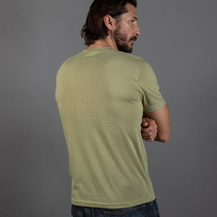 Men's Tri-Blend Stitch Sleeve V-Neck Tee