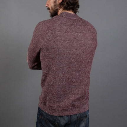 Men's Soft Knit Melange Wide Neck Pullover Sweater