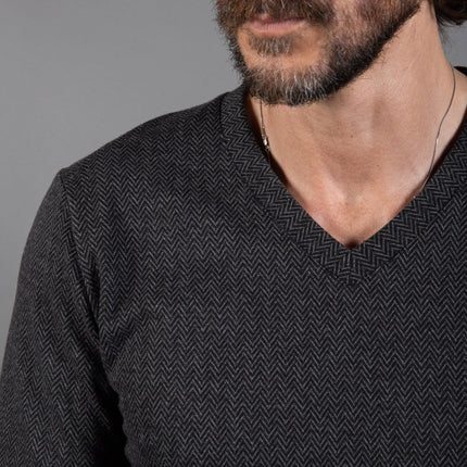 Spencer Herringbone V-Neck Sweater