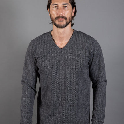 Spencer Herringbone V-Neck Sweater