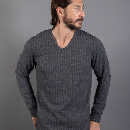 Spencer Herringbone V-Neck Sweater