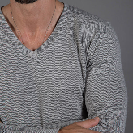 Westin Herringbone V-Neck Sweater