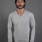 White/Light Grey Herringbone / XS