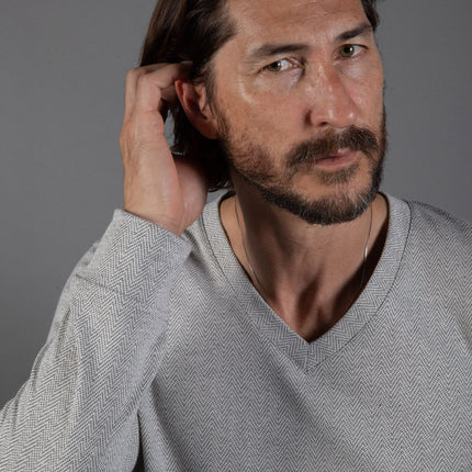 Westin Herringbone V-Neck Sweater
