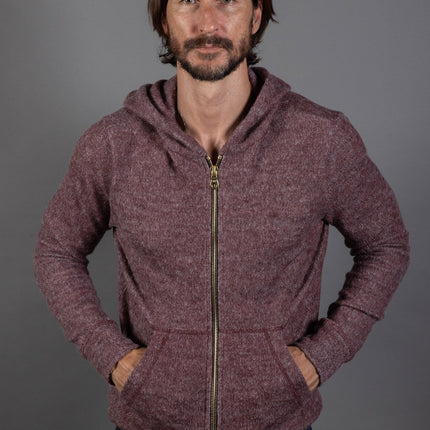 Men's Soft Knit Melange Zip Front Hoodie