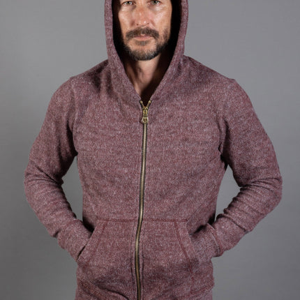Men's Soft Knit Melange Zip Front Hoodie