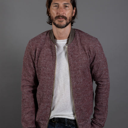 Men's Soft Knit Melange Bomber Jacket