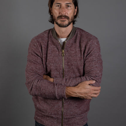 Men's Soft Knit Melange Bomber Jacket