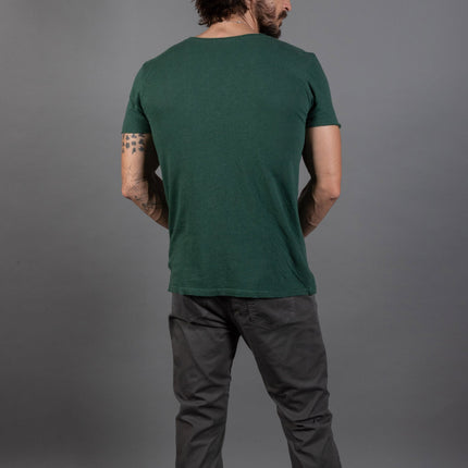 Men's Wallace Raw Neck Cotton Linen Crew Tee