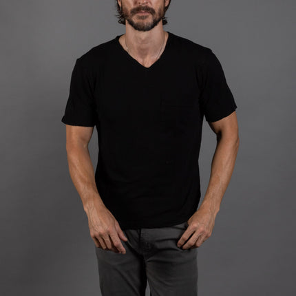 Men's Warren Wide Pocket Cotton Linen V-Neck Tee
