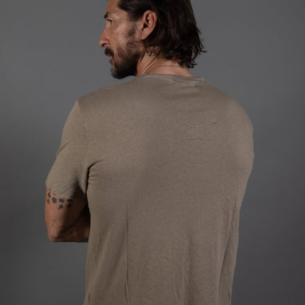 Men's Warren Wide Pocket Cotton Linen V-Neck Tee