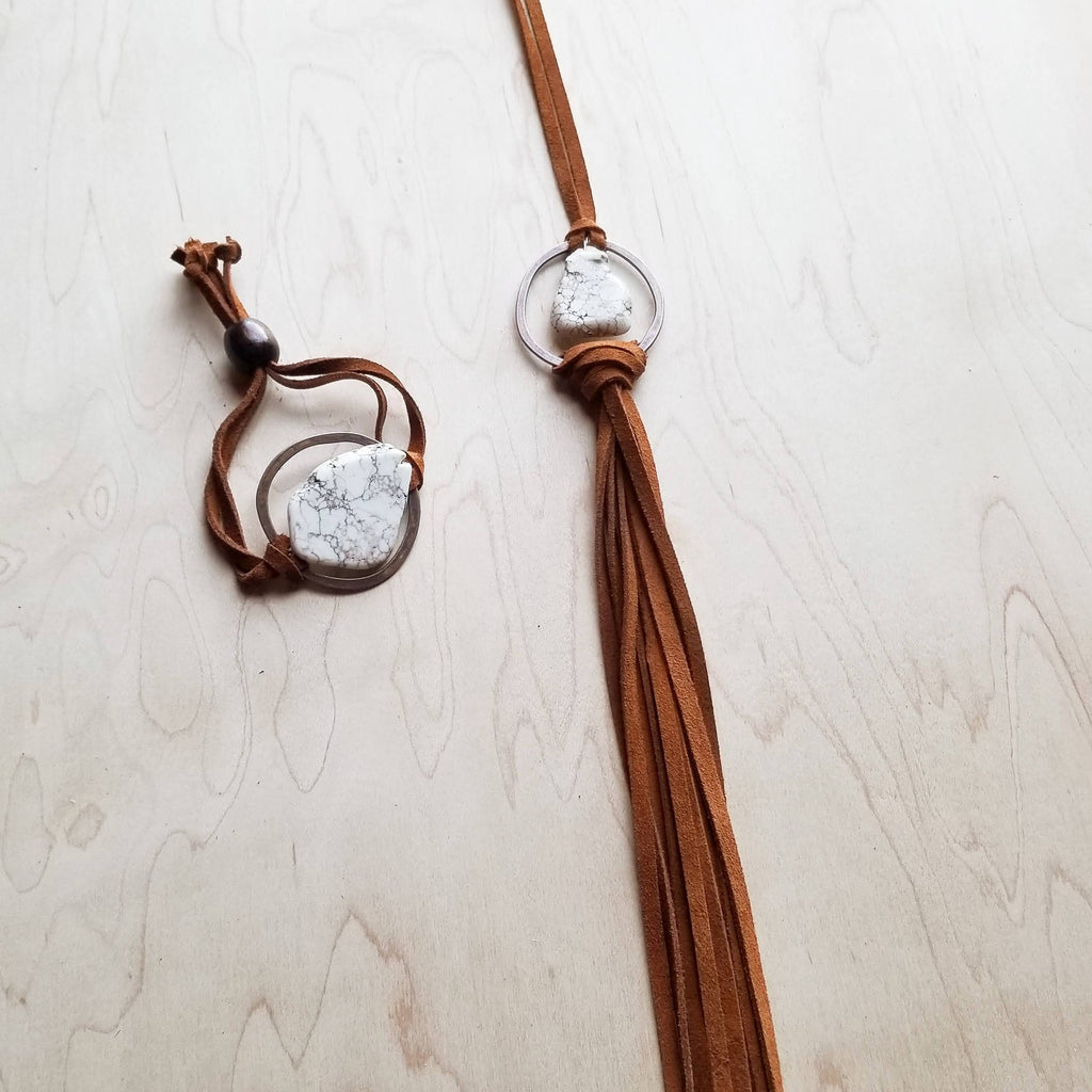 White Turquoise Bracelet w/ Adjustable Ties 010h