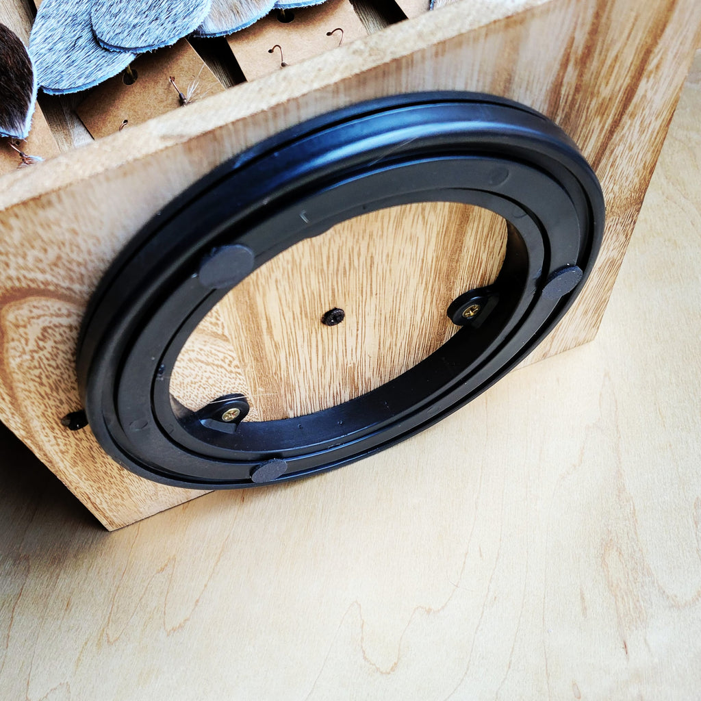 **Embossed Leather Earring Starter Pack With Wood Rotating Display 208s