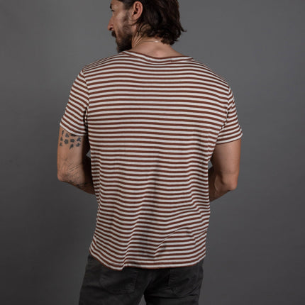 Men's Cross V-Neck Stripe Tee