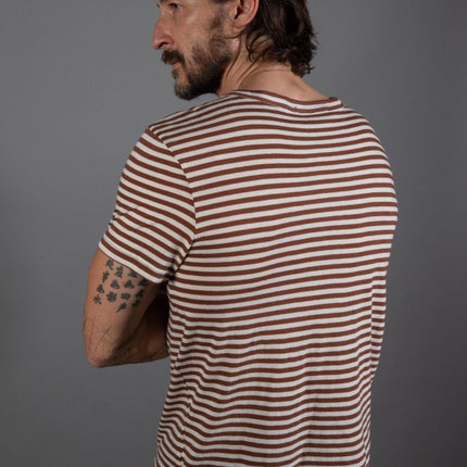 Men's Cross V-Neck Stripe Tee