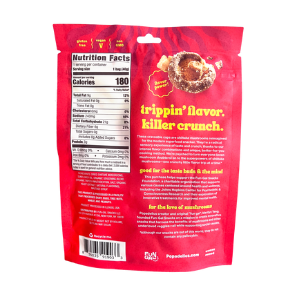 Popadelics Crunchy Mushroom Chips — Variety Pack | All 3 Flavors | 6-Pack
