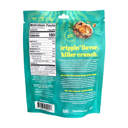 Popadelics Crunchy Mushroom Chips — Variety Pack | All 3 Flavors | 6-Pack