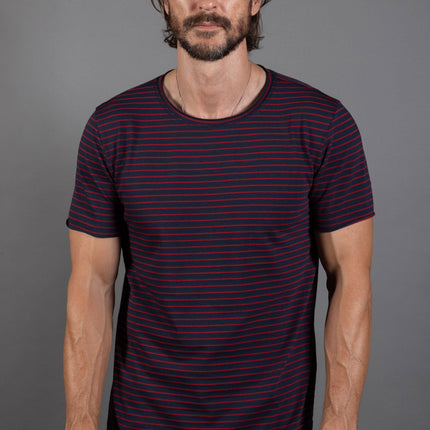 Men's Brolin Raw Neck Crew Stripe Tee