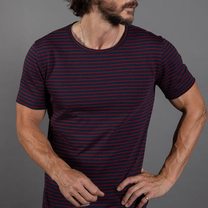 Men's Brolin Raw Neck Crew Stripe Tee