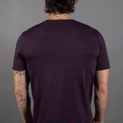 Men's Brolin Raw Neck Crew Stripe Tee