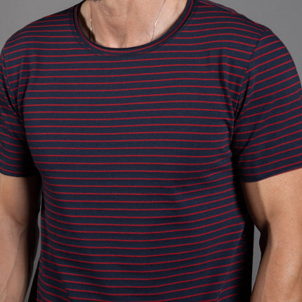 Men's Brolin Raw Neck Crew Stripe Tee