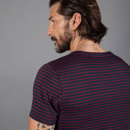 Men's Cross V-Neck Stripe Tee