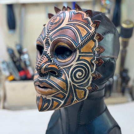 Leather Tribal Mask Printable Pattern Bundle — Intermediate + Advanced