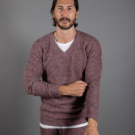 Men's Soft Knit Melange V-Neck Sweater