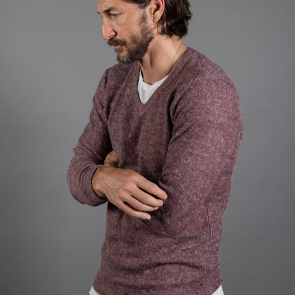 Men's Soft Knit Melange V-Neck Sweater