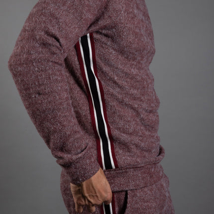 Men's Soft Knit Melange Side Stripe Pullover Sweater