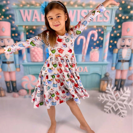 Long Sleeve Twirl Dress & Short Set