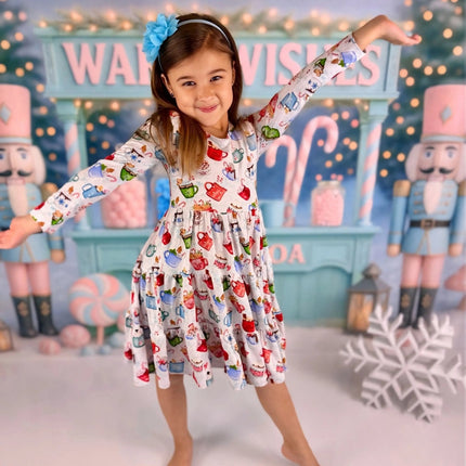 Long Sleeve Twirl Dress & Short Set