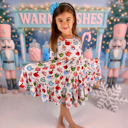 Long Sleeve Twirl Dress & Short Set