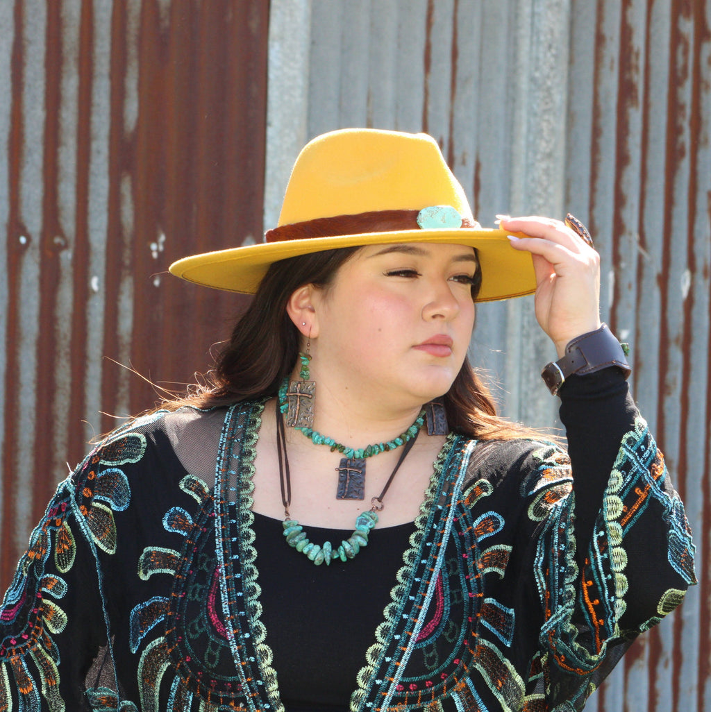 Natural Turquoise with Leather Cord Necklace 250v