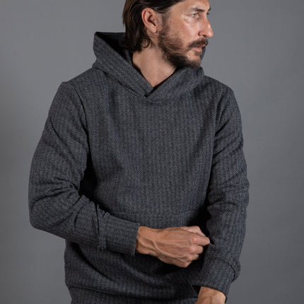 Spencer Herringbone Kangaroo Hoodie