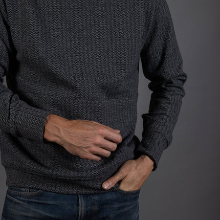 Spencer Herringbone Kangaroo Hoodie