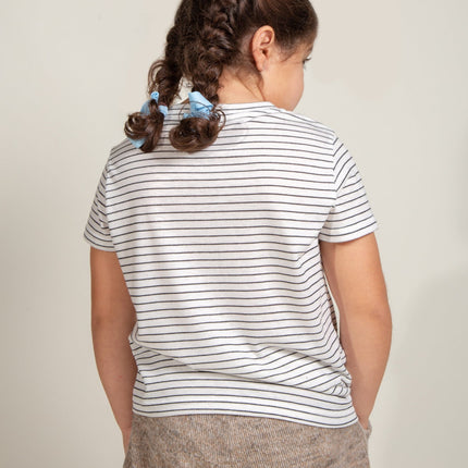 Girl's Jersey Striped Tee Black and White
