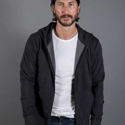 Westin Herringbone Zip Front Hoodie