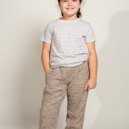 Girl's Jersey Striped Tee Black and White
