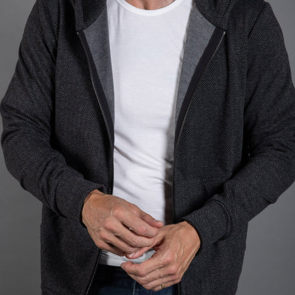 Westin Herringbone Zip Front Hoodie