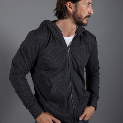 Westin Herringbone Zip Front Hoodie