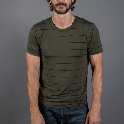 Men's Brolin Raw Neck Crew Stripe Tee