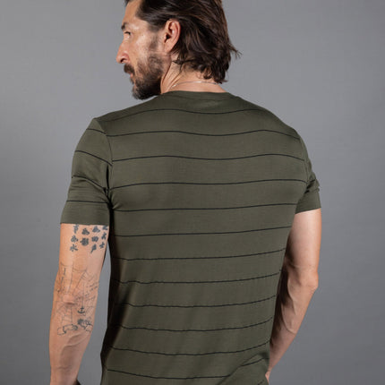 Men's Brolin Raw Neck Crew Stripe Tee