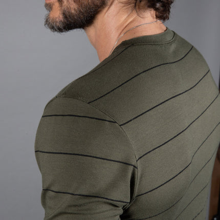 Men's Brolin Raw Neck Crew Stripe Tee