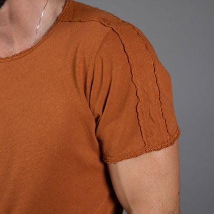 Men's Cotton Linen Patch Sleeve Tee