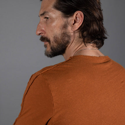 Men's Cotton Linen Patch Sleeve Tee
