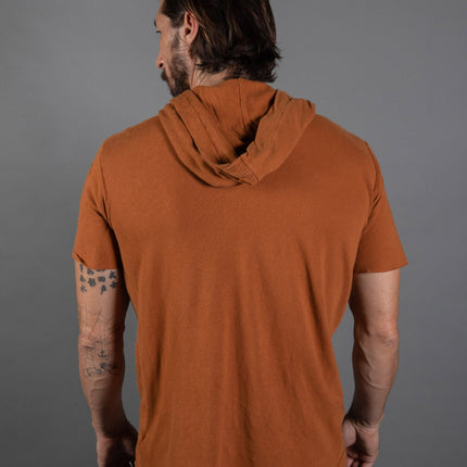 Men's Linen Blend Short Sleeve Hoodie