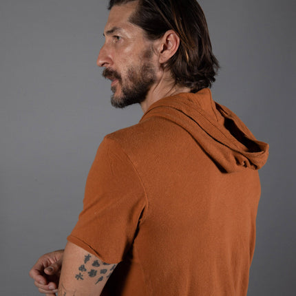 Men's Linen Blend Short Sleeve Hoodie